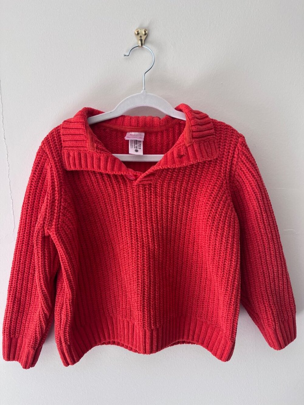 Hanna Andersson | Bright Red Chenille Sweater | Size 6-7